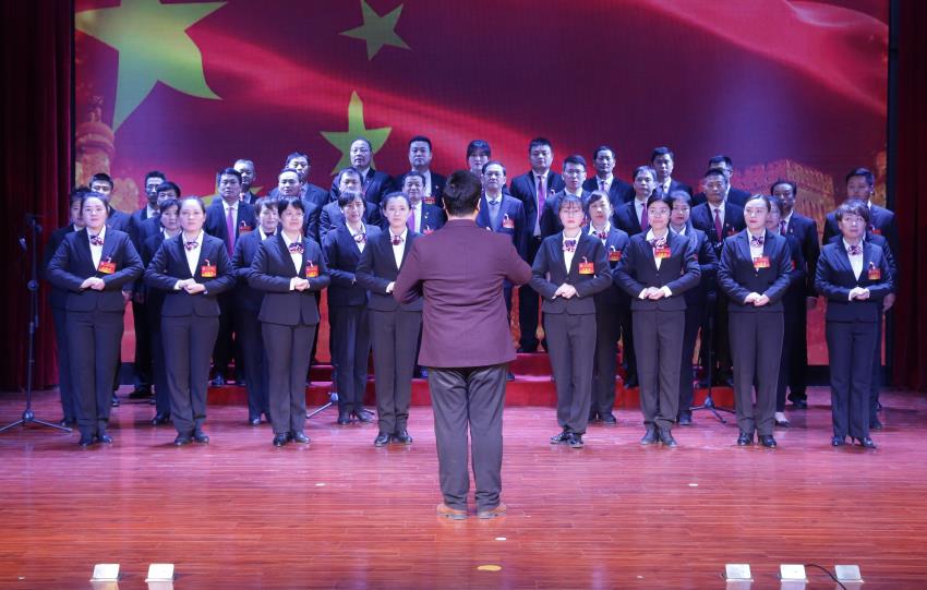 九州体育2019年度工作动员大会---大合唱《团结就是力量》、《我爱你中国》
